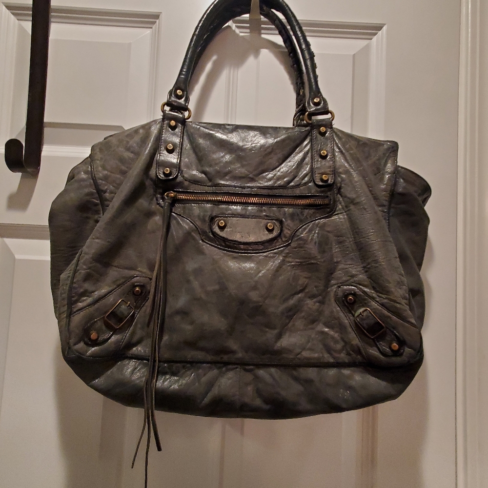 Balenciaga  Paris Motocross classic bag. . Made in Italy. Dark faded green